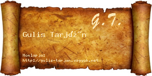 Gulis Tarján névjegykártya